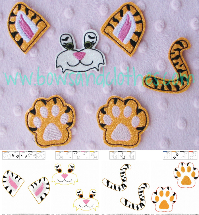 Tiger Feltie Pieces