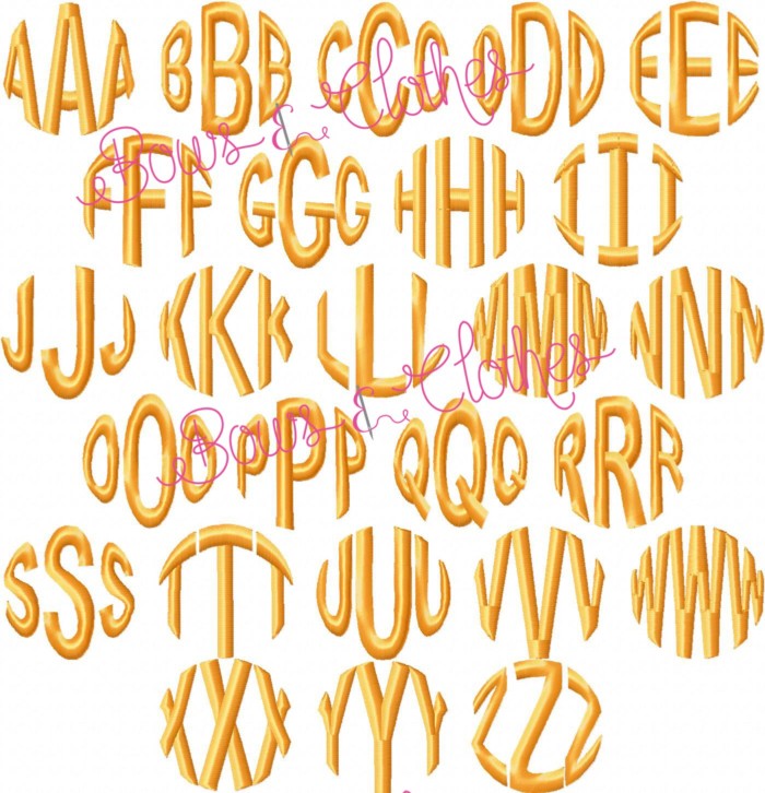 Bubble Monogram Font- 1.5", 2", 2.5", & BX Files - Image 3