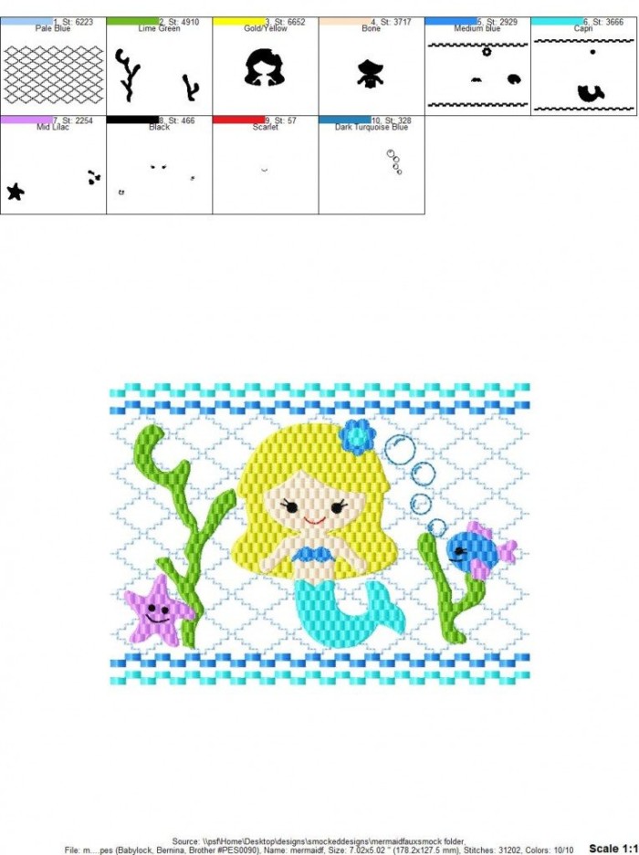 Mermaid Faux Smock
