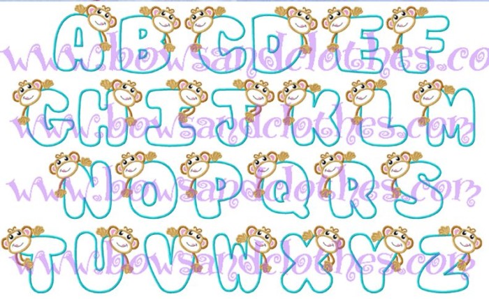 3h. Monkey Letters- 4x4, 5x7, & 6x10 - Image 4