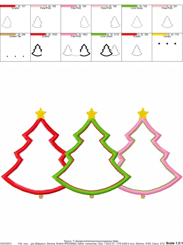 3 Christmas Trees Monogram - Image 2