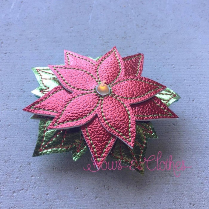 Poinsettia Tea Light Feltie - Image 3