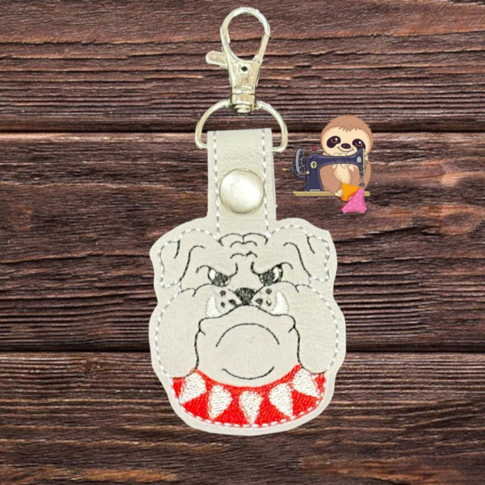 Bulldog Mascot Key Fob